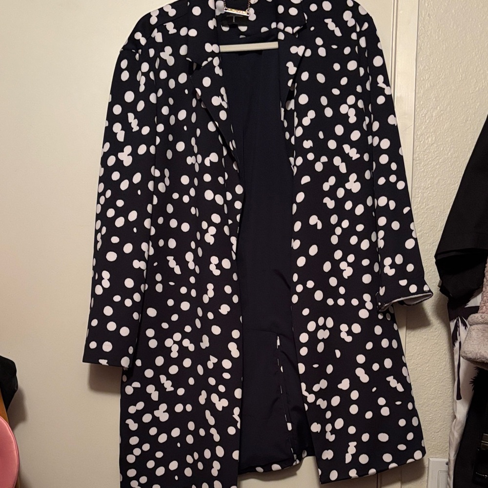Tahari Blue and White Polka Dot Blazer
